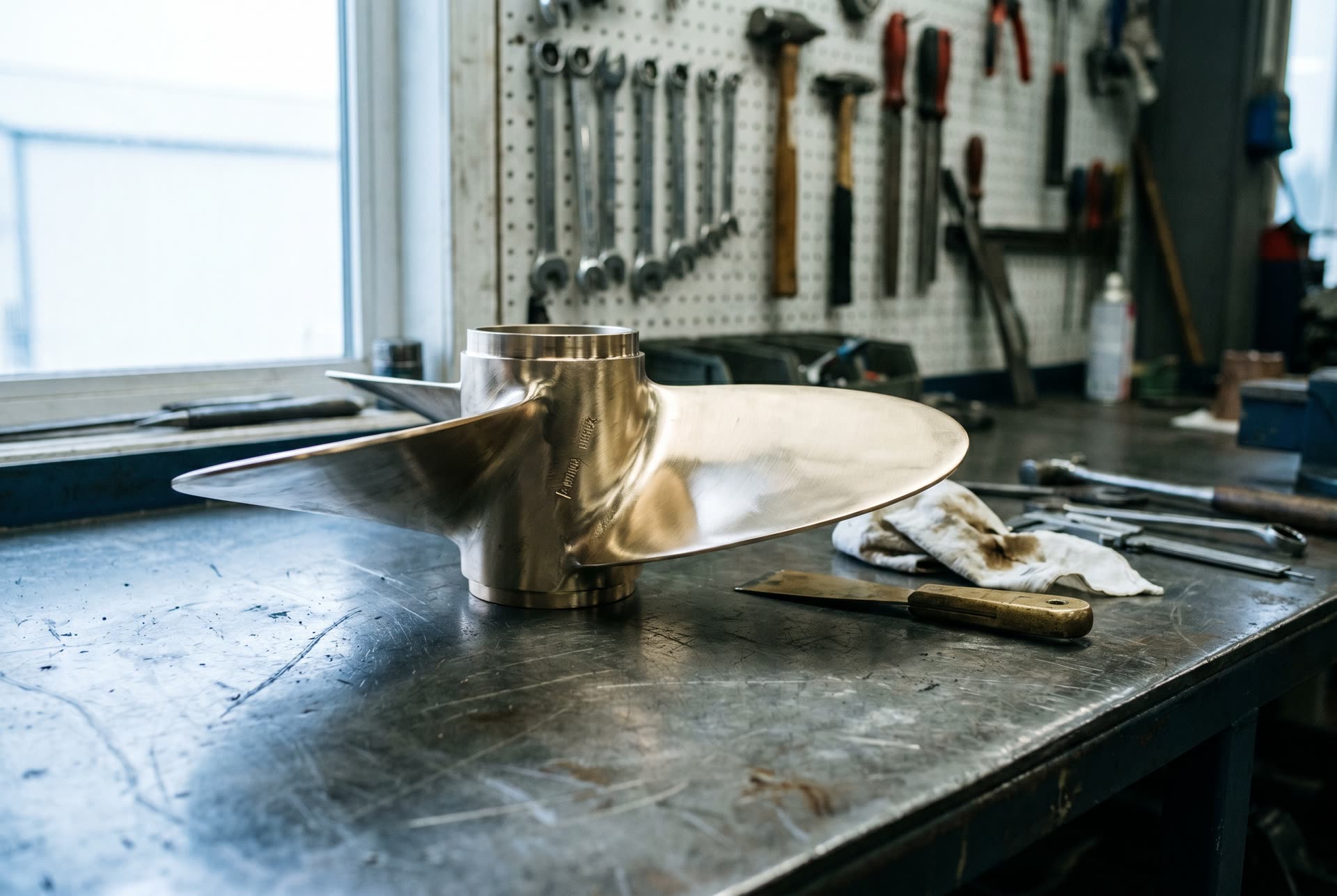 Marine hardware after laser cleaning